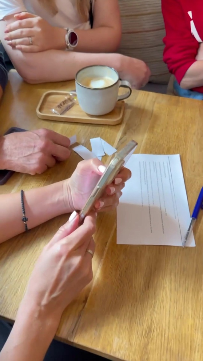 Conversation meetup with cake and coffee among the school’s students