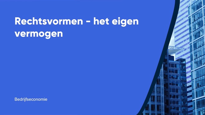 Rechtsvormen het eigen vermogen