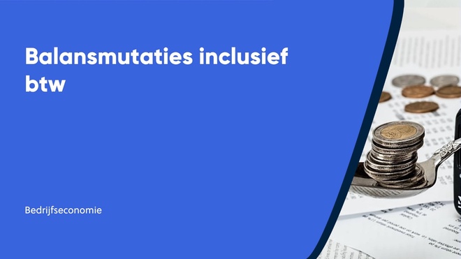 Balansmutaties inclusief btw