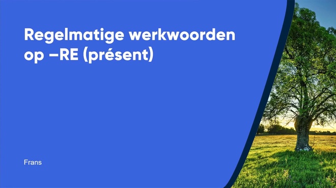 Regelmatige werkwoorden op -RE (présent)
