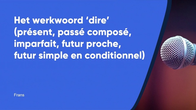 Dire (présent, passé composé, imparfait, futur en conditionnel)