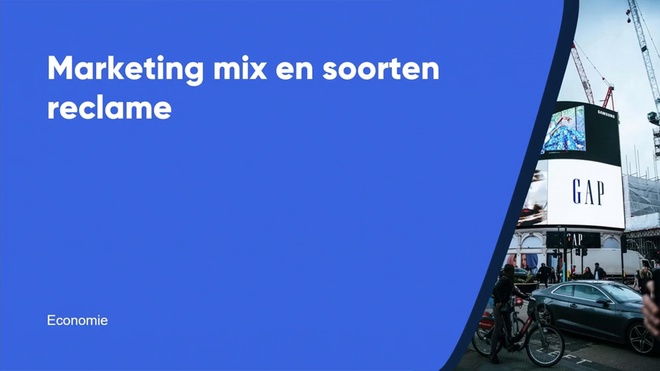 Marketing mix en soorten reclame