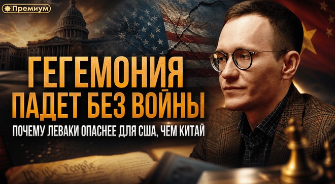 Постер к видео ГЕГЕМОНИЯ ПАДЕТ БЕЗ ВОЙНЫ — ПОЧЕМУ ЛЕВАКИ ОПАСНЕЕ ДЛЯ США, ЧЕМ КИТАЙ | Малек Дудаков