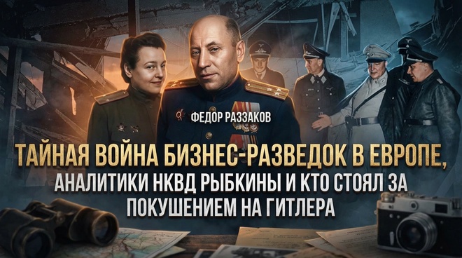 Постер к видео Фёдор Раззаков | Тайная война бизнес-разведок, Рыбкины из НКВД и кто стоял за покушением на Гитлера.