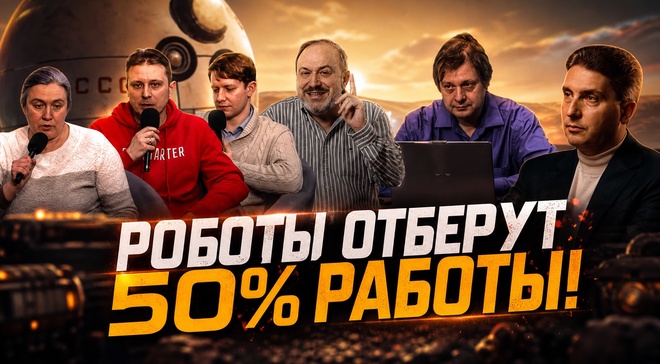 Постер к видео РОБОТЫ ОТБЕРУТ 50% РАБОТЫ! Как выжить в 2030 году? |  Коммунизм как позитивный сценарий будущего
