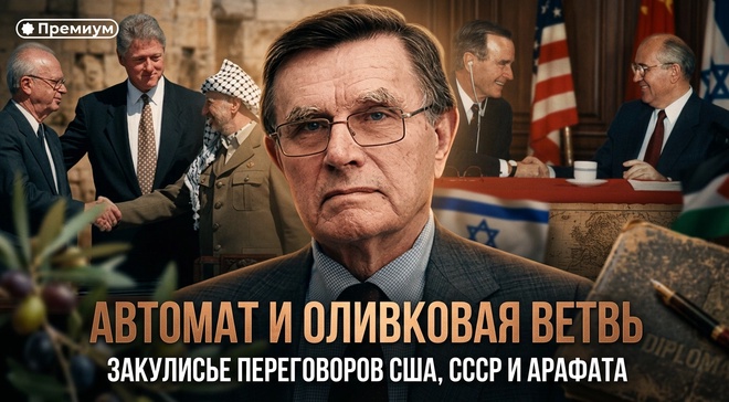 Постер к видео АВТОМАТ И ОЛИВКОВАЯ ВЕТВЬ: закулисье переговоров США, СССР и Арафата | Вячеслав Матузов | Феномен Советского человека