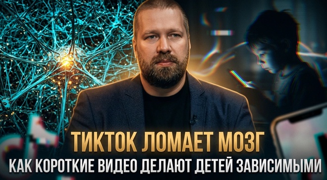 Постер к видео ТИКТОК ЛОМАЕТ МОЗГ: как короткие видео делают детей зависимыми | Андрей Афанасьев