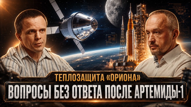 Постер к видео ТЕПЛОЗАЩИТА «ОРИОНА»: ВОПРОСЫ БЕЗ ОТВЕТА ПОСЛЕ АРТЕМИДЫ-1 | Александр Никитин и Роман Голунов