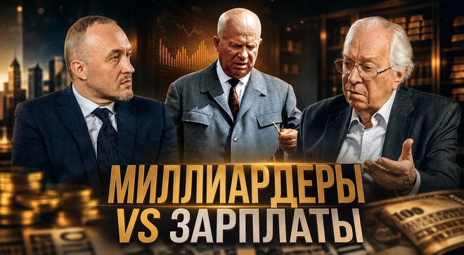 Постер к видео МИЛЛИАРДЕРЫ VS ЗАРПЛАТЫ. Почему в России много богатых | Роман Голунов и  Виктор Данилов-Данильян