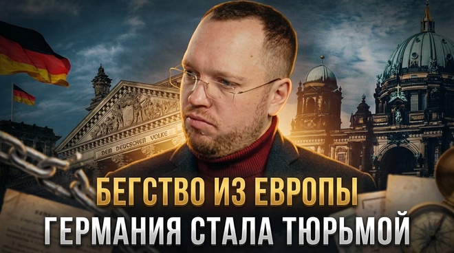 Постер к видео БЕГСТВО ИЗ ЕВРОПЫ. «Германия стала тюрьмой для нормальных людей» | Роман Алябьев