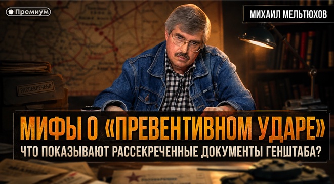 Постер к видео МИФЫ О «ПРЕВЕНТИВНОМ УДАРЕ». Что показывают рассекреченные документы Генштаба? | Михаил Мельтюхов
