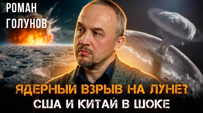 Постер к видео ЯДЕРНЫЙ ВЗРЫВ НА ЛУНЕ? | США И КИТАЙ В ШОКЕ | Роман Голунов
