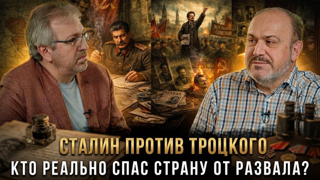 Постер к видео Александр Колпакиди | СТАЛИН ПРОТИВ ТРОЦКОГО: Кто реально спас страну от развала?