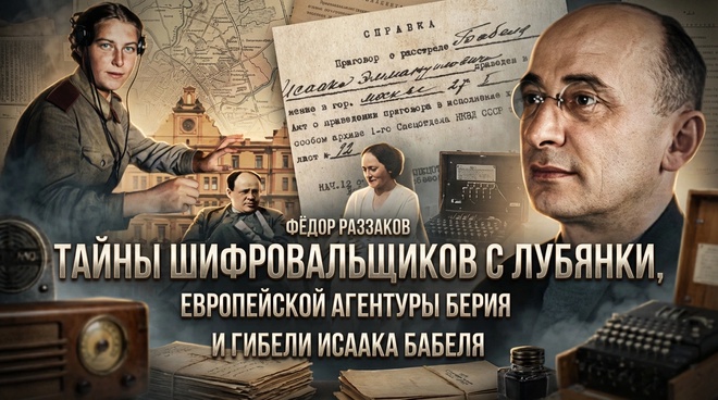 Постер к видео Фёдор Раззаков | Тайны шифровальщиков с Лубянки, европейской агентуры Берия и гибели Исаака Бабеля