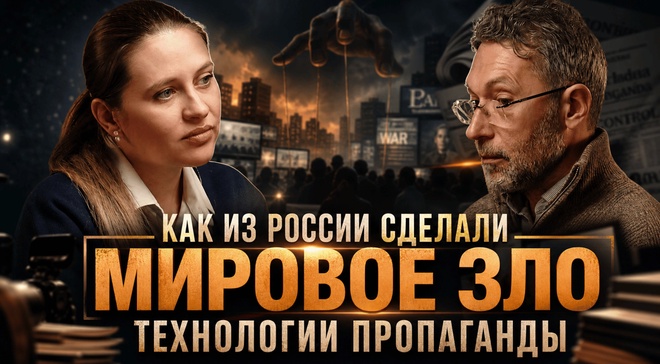 Постер к видео КАК ИЗ РОССИИ СДЕЛАЛИ МИРОВОЕ ЗЛО — ТЕХНОЛОГИИ ПРОПАГАНДЫ | Роман Газенко и Инесса Дерменжи