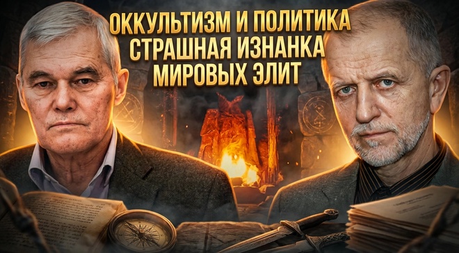 Постер к видео ОККУЛЬТИЗМ И ПОЛИТИКА: Страшная изнанка мировых элит | Константин Сивков и Владимир Большаков