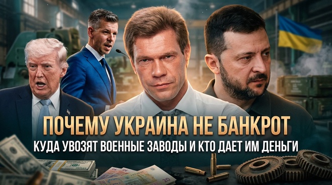 Постер к видео ПОЧЕМУ УКРАИНА НЕ БАНКРОТ. Куда увозят военные заводы и кто дает им деньги | Олег Царёв