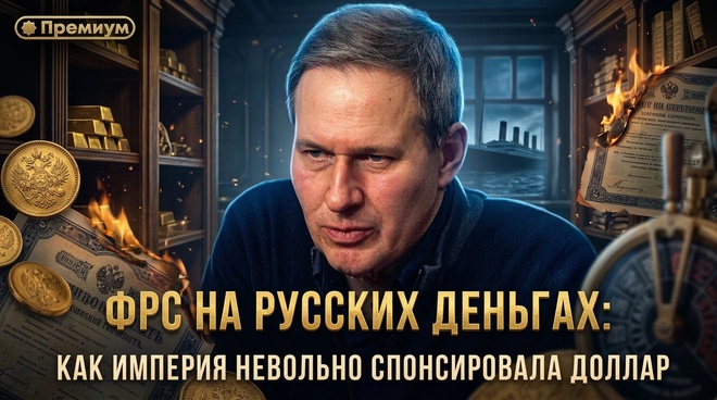 Постер к видео Лекция 62 | Александр Артамонов | ФРС НА РУССКИХ ДЕНЬГАХ: Как империя невольно спонсировала доллар | Геополитика от Артамонова