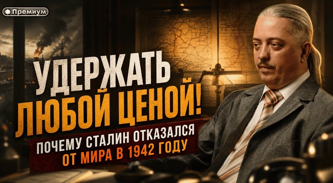 Постер к видео УДЕРЖАТЬ ЛЮБОЙ ЦЕНОЙ! ПОЧЕМУ СТАЛИН ОТКАЗАЛСЯ ОТ МИРА В 1942 ГОДУ | Дмитрий Верхотуров