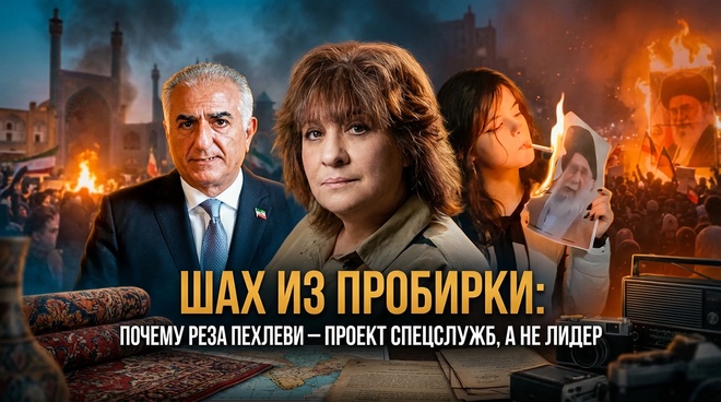 Постер к видео ШАХ ИЗ ПРОБИРКИ: Почему Реза Пехлеви — проект спецслужб, а не лидер | Дарья Митина