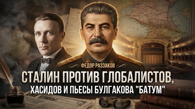 Постер к видео Сталин против глобалистов, хасидов и пьесы Булгакова "Батум" | Фёдор Раззаков