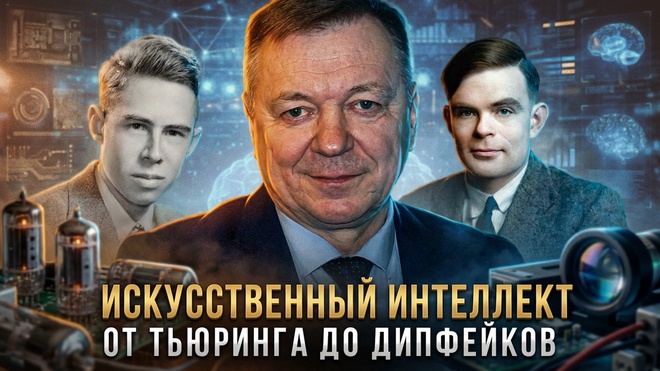 Постер к видео ИСКУССТВЕННЫЙ ИНТЕЛЛЕКТ: От Тьюринга до Дипфейков | Сергей Сопелев