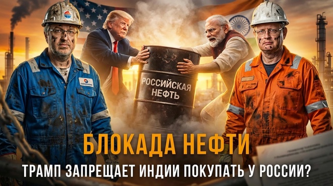 Постер к видео Михаил Делягин | БЛОКАДА НЕФТИ. Трамп запрещает Индии покупать у России? | П...п... с Делягиным