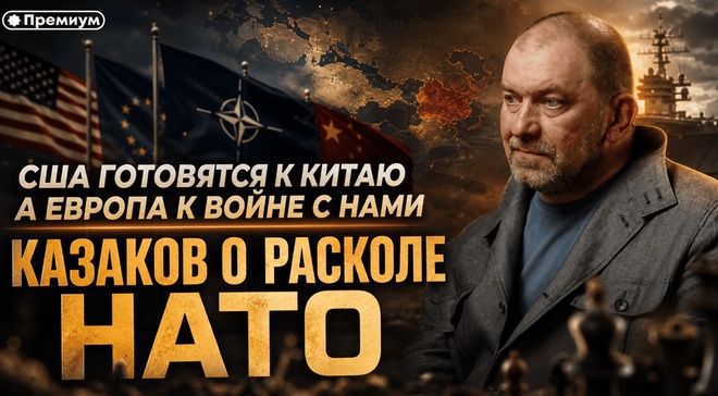 Постер к видео Александр Казаков | США ГОТОВЯТСЯ К КИТАЮ А ЕВРОПА К ВОЙНЕ С НАМИ: КАЗАКОВ О РАСКОЛЕ НАТО