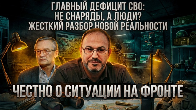 Постер к видео ГЛАВНЫЙ ДЕФИЦИТ СВО: Не снаряды, а ЛЮДИ? Жесткий разбор новой реальности | Андрей Колганов