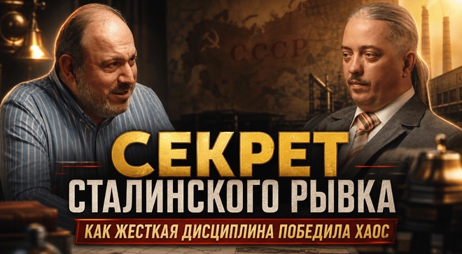 Постер к видео СЕКРЕТ СТАЛИНСКОГО РЫВКА: КАК ЖЕСТКАЯ ДИСЦИПЛИНА ПОБЕДИЛА ХАОС | Колпакиди и Верхотуров
